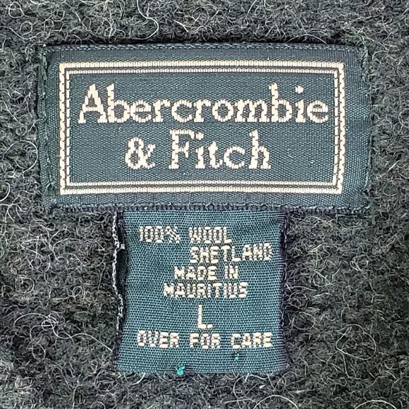 Vintage Abercrombie Fitch Sweater Women Large Green Shetland Wool Fair Isle - Picture 6 of 8